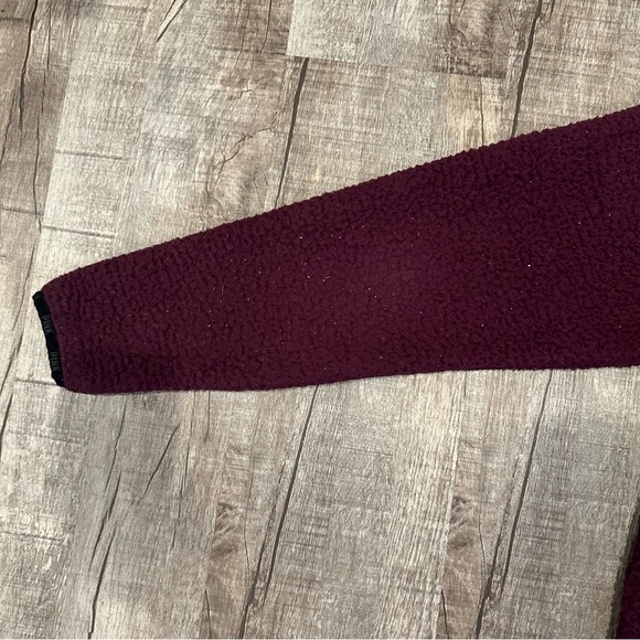 Victoria Secret Pink Cozy Sherpa Pullover Quarter‎ Zip Purple Plum - Picture 13 of 14